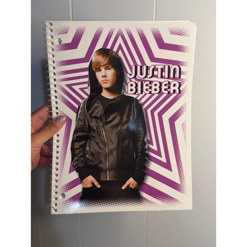 VTG Mead Justin Bieber Spiral Notebook Multi Color 2000s Y2K Pop Star Stationery